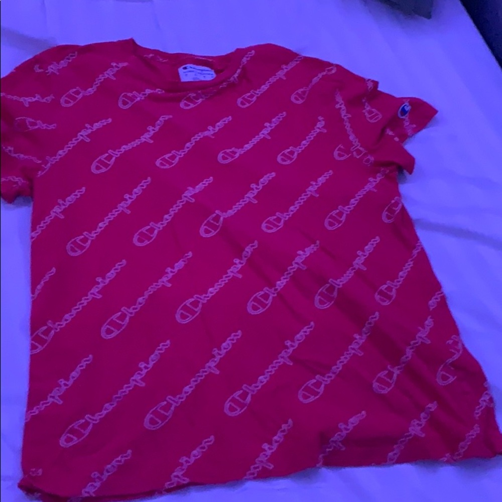 Champion Coral Red All Over Print Tee